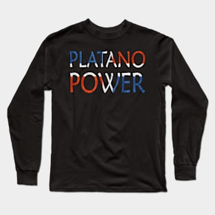 Platano Power Dominican Republic Flag Long Sleeve T-Shirt